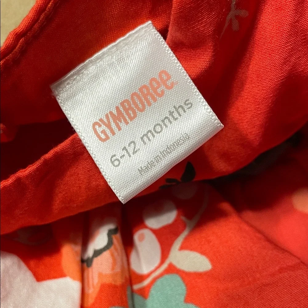 Gymboree Vibrant Red and Teal Floral Dress